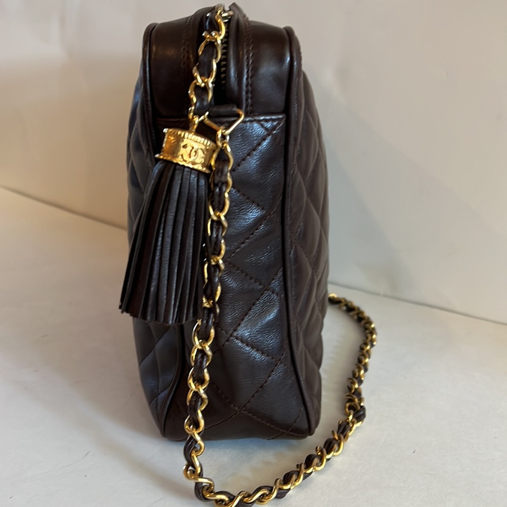 CHANEL brown lamb skin camera bag - Picture 4 of 16